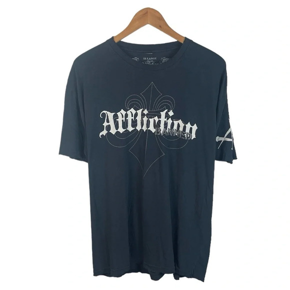 TS408 Men’s Affliction Banned Fedor vs Sylvia UFC Distressed T Shirt 2XL - Picture 3 of 5